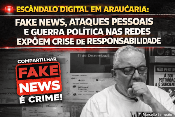 ESCÂNDALO DIGITAL EM ARAUCÁRIA: FAKE NEWS, ATAQUES PESSOAIS E GUERRA POLÍTICA NAS REDES EXPÕEM CRISE DE RESPONSABILIDADE