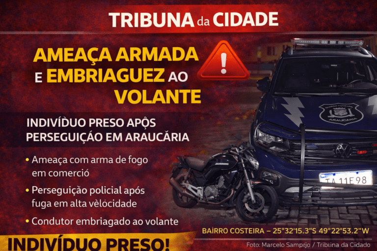 Ameaça armada e perseguição em Araucária