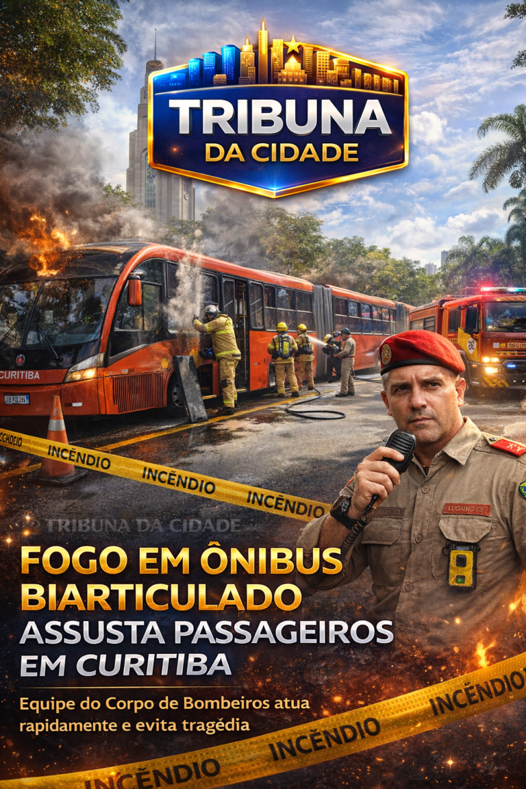 Incêndio em ônibus biarticulado em Curitiba (1)