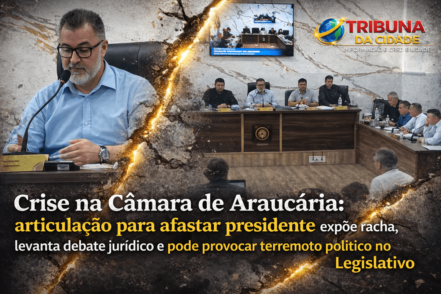 Crise na Câmara de Araucária expõe racha interno, embate jurídico e articulação para afastar presidente – veja o vídeo