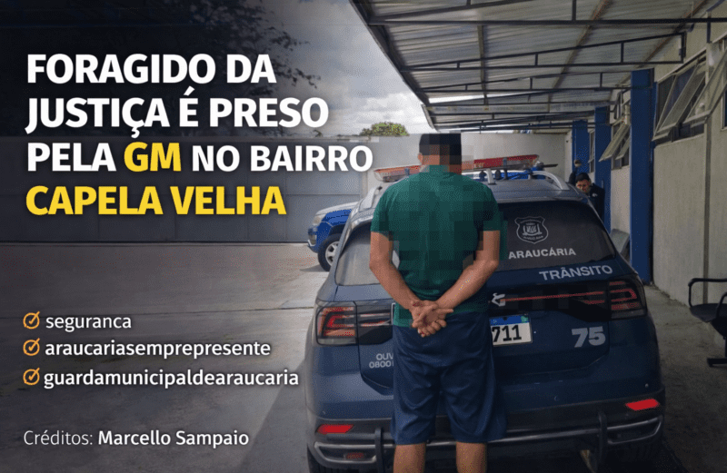 FORAGIDO DA JUSTIÇA É PRESO PELA GM NO BAIRRO CAPELA VELHA