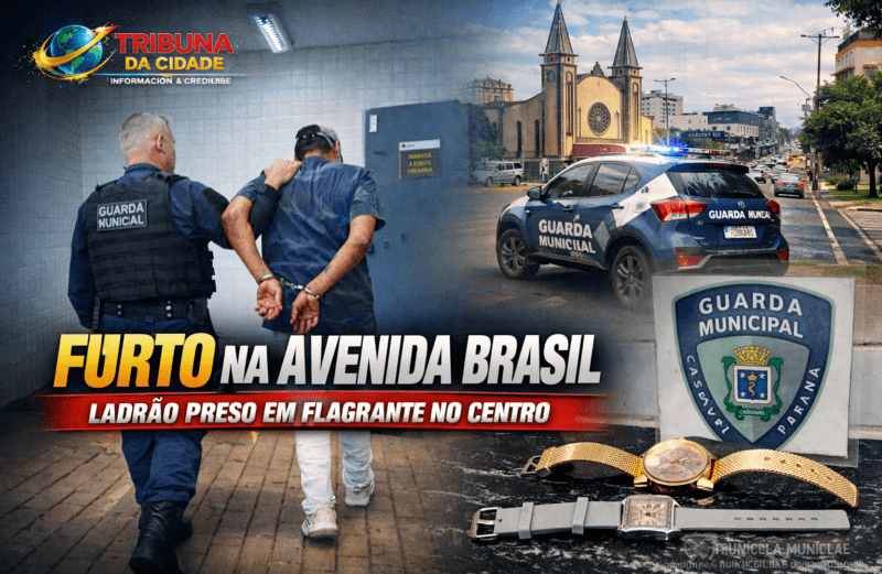 Furto na Avenida Brasil termina com prisão em flagrante no Centro
