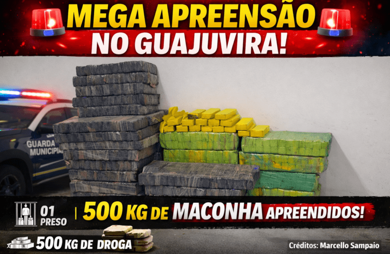 Guarda Municipal apreende meia tonelada de maconha em abordagem no Guajuvira