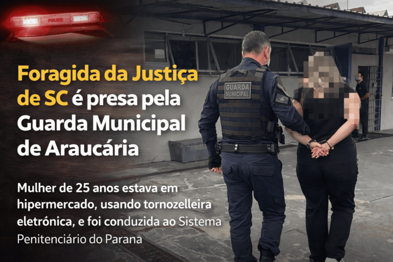 Mulher presa em Araucária por justiça de SC