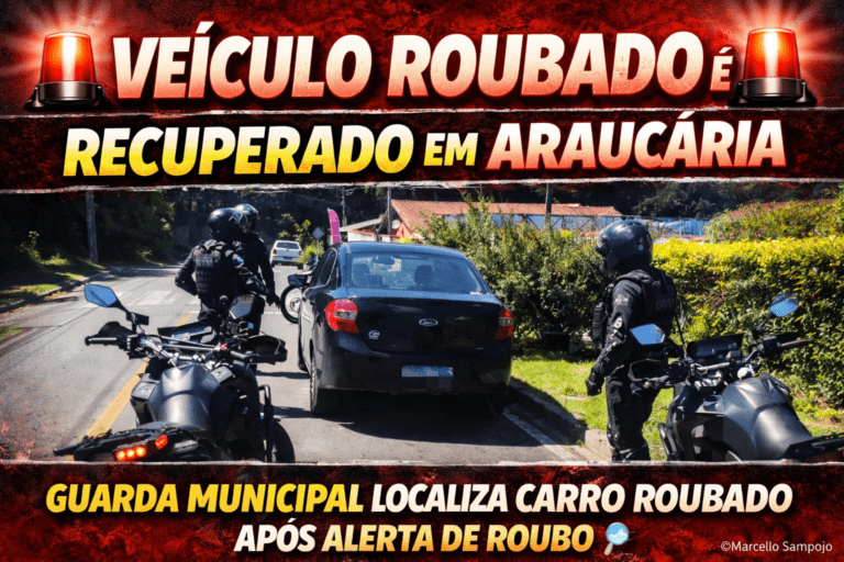 Polícia localiza carro roubado em Araucária