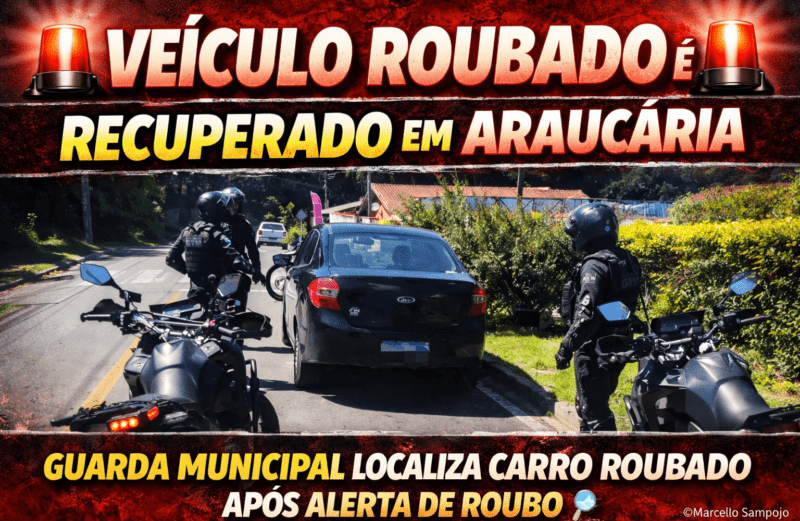 VEÍCULO ROUBADO É RECUPERADO EM ARAUCÁRIA