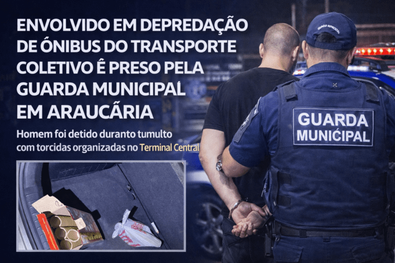 Prisão em Araucária por depredação de ônibus (2)