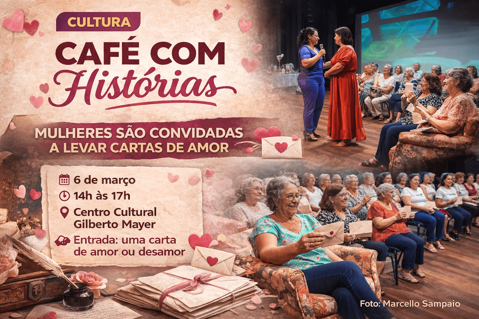 Café com histórias e cartas de amor