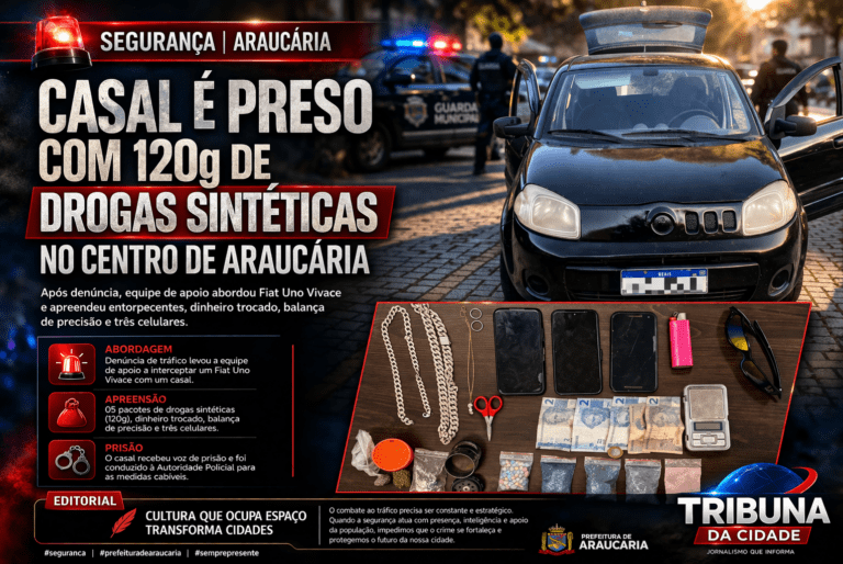 Casal preso com drogas em Araucária