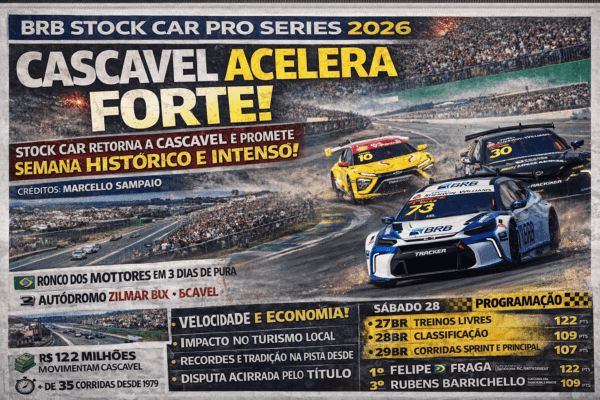 CASCAVEL ACELERA FORTE: STOCK CAR 2026 PROMETE ADRENALINA, HISTÓRIA E IMPACTO NA ECONOMIA