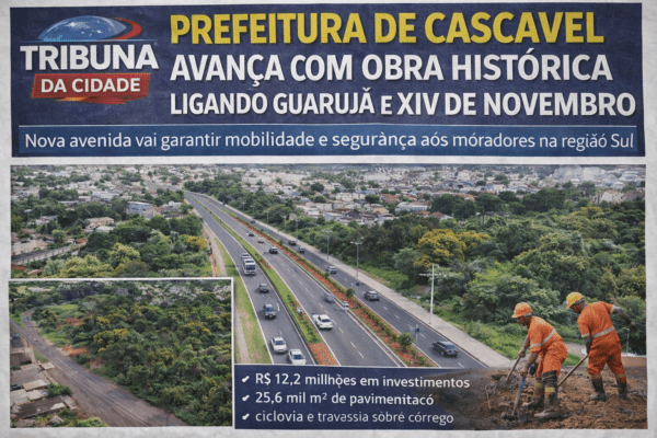 PREFEITURA DE CASCAVEL AVANÇA COM OBRA HISTÓRICA DE LIGAÇÃO ENTRE GUARUJÁ E XIV DE NOVEMBRO