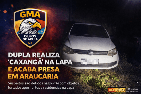 Dupla realiza série de furtos na Lapa, foge pela BR-476 e acaba presa em Araucária