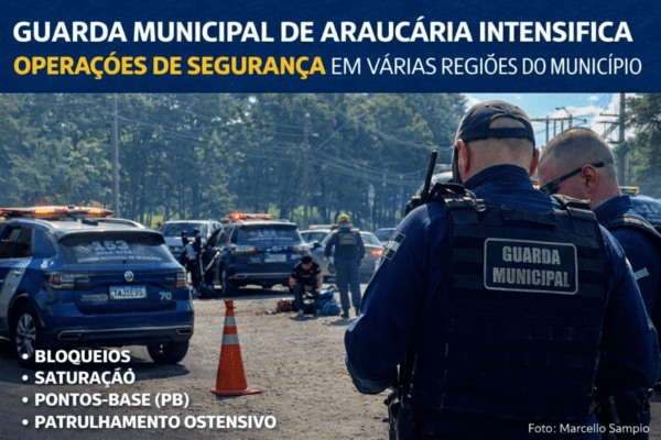 GUARDA MUNICIPAL DE ARAUCÁRIA INTENSIFICA OPERAÇÕES DE SEGURANÇA EM VÁRIAS REGIÕES DO MUNICÍPIO