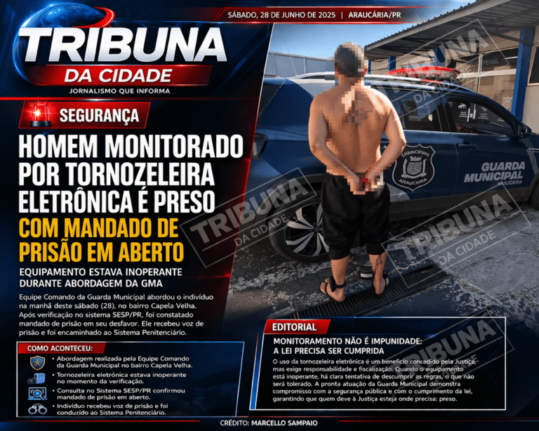 Homem preso com tornozeleira inoperante