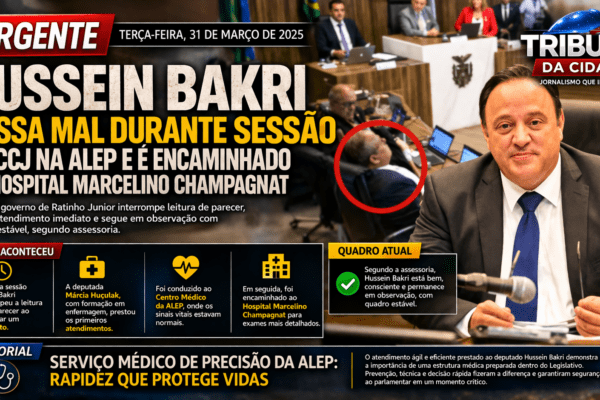 LÍDER DO GOVERNO PASSA MAL DURANTE SESSÃO NA ALEP E É ENCAMINHADO AO HOSPITAL