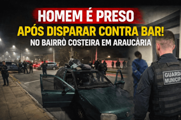 Homem é preso após disparar contra bar no bairro Costeira, em Araucária