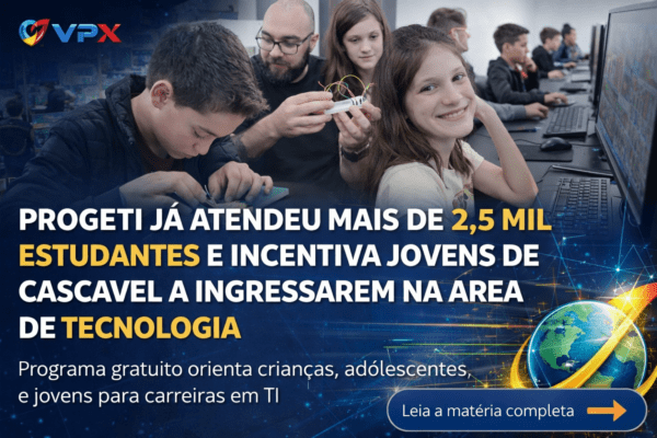 Progeti já atendeu mais de 2,5 mil estudantes e incentiva jovens de Cascavel a ingressarem na área de tecnologia