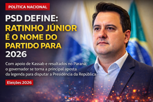 PSD mira 2026: Kassab aponta Ratinho Júnior como principal nome do partido para disputar a Presidência