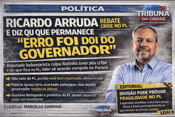 RICARDO ARRUDA REBATE CRISE NO PL E DIZ QUE PERMANECE NO PARTIDO: “ERRO FOI DO GOVERNADOR”