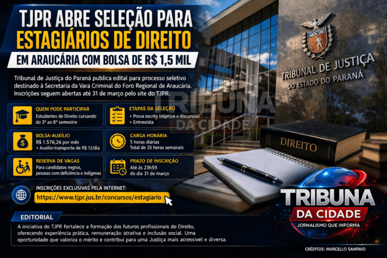 TJPR abre seleção para estagiários