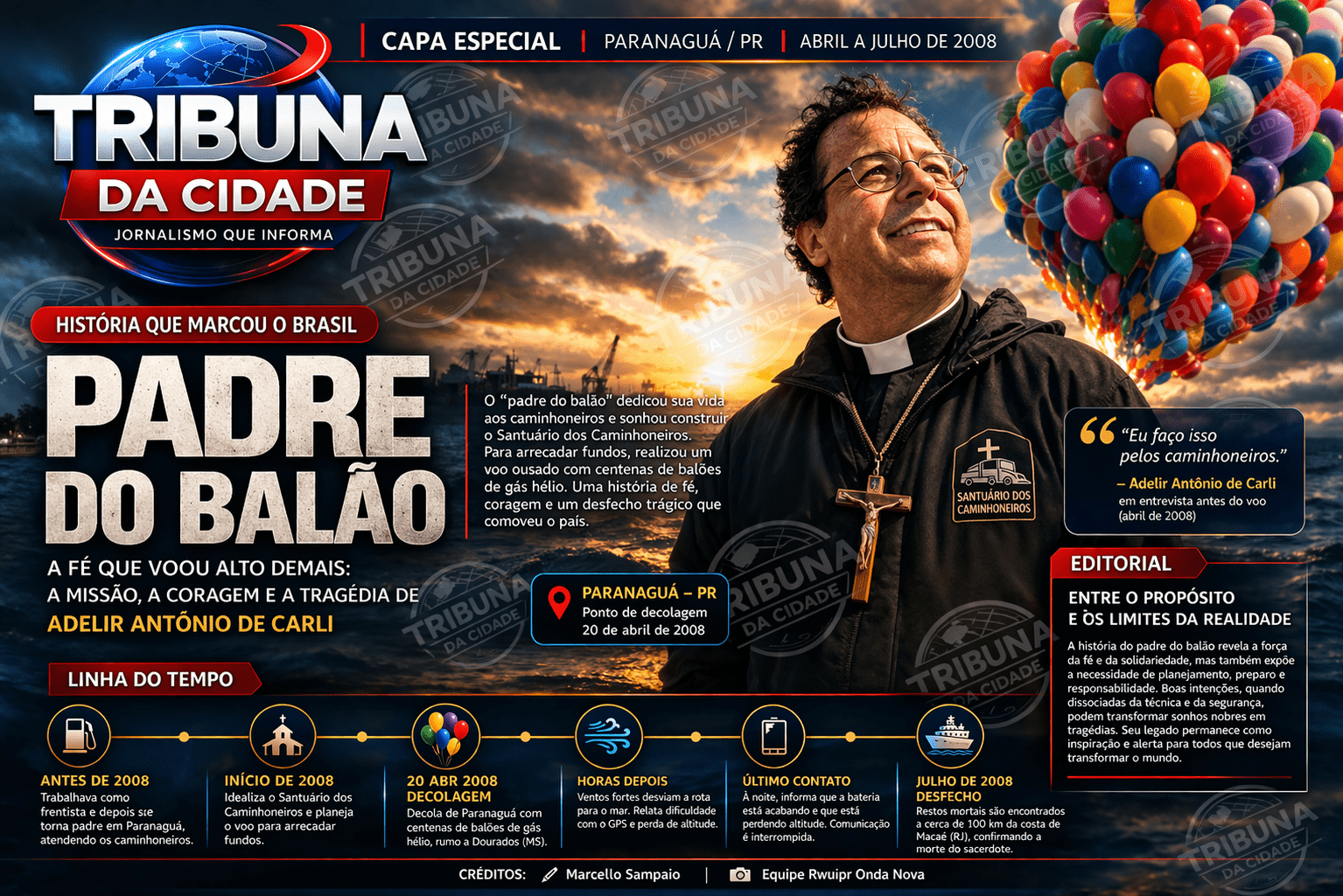 A história do padre do balão