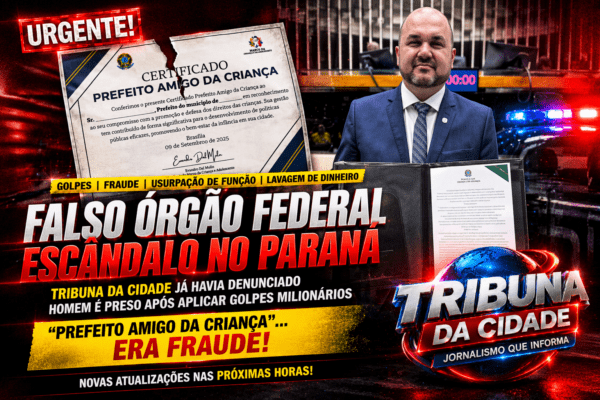 EXCLUSIVO | TRIBUNA DA CIDADE — SUSPEITO DE CRIAR FALSO ÓRGÃO FEDERAL PARA APLICAR GOLPES É PRESO NO PARANÁ