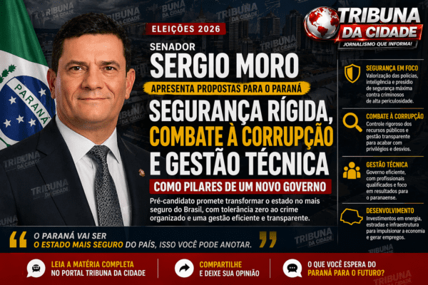 SEGURANÇA, COMBATE À CORRUPÇÃO E GESTÃO TÉCNICA: MORO APRESENTA PILARES DE PROJETO PARA O PARANÁ