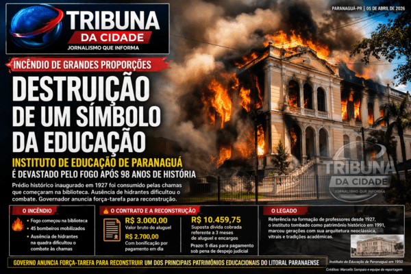 INCÊNDIO DESTRÓI PATRIMÔNIO HISTÓRICO EM PARANAGUÁ E ABRE DEBATE SOBRE PRESERVAÇÃO E RECONSTRUÇÃO