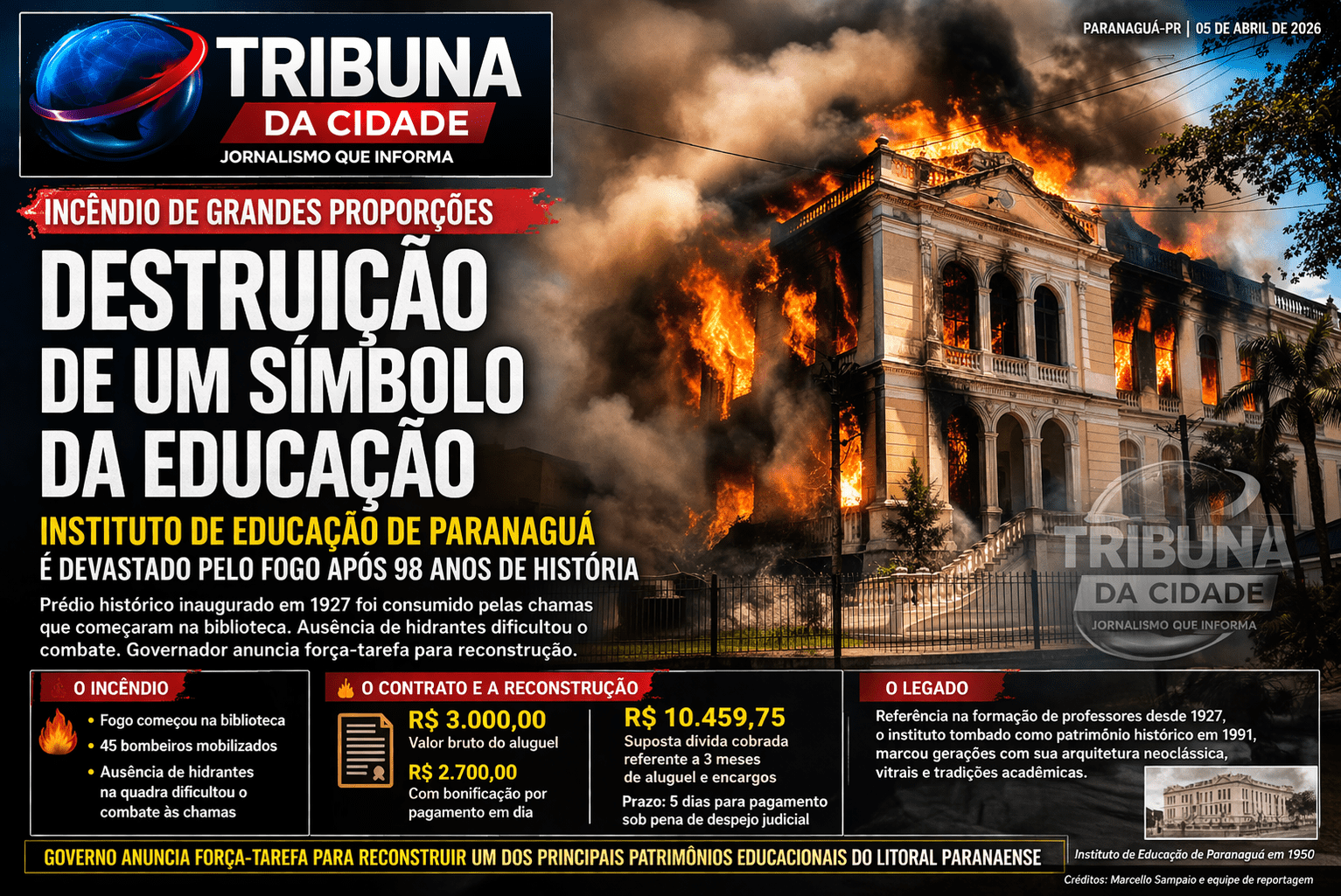 Destruição de um símbolo da educação