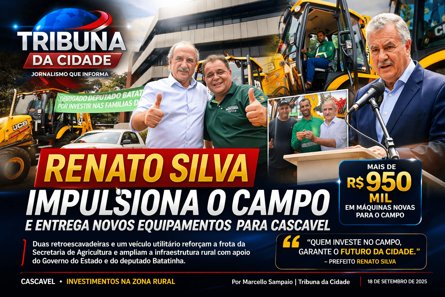 Entrega de equipamentos para o campo
