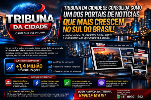 TRIBUNA DA CIDADE SE CONSOLIDA COMO UM DOS PORTAIS DE NOTÍCIAS QUE MAIS CRESCEM NO SUL DO BRASIL