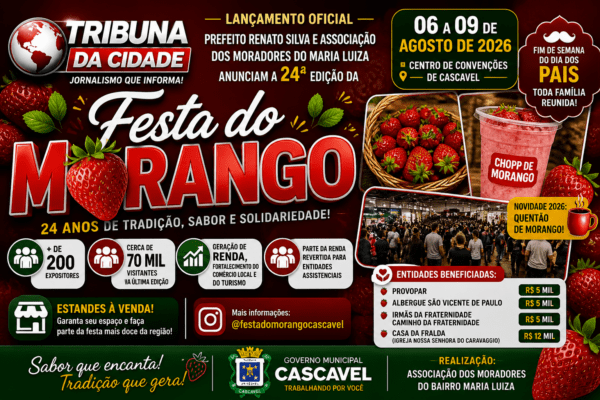 Cascavel lança 24ª Festa do Morango e reforça tradição, turismo e geração de renda