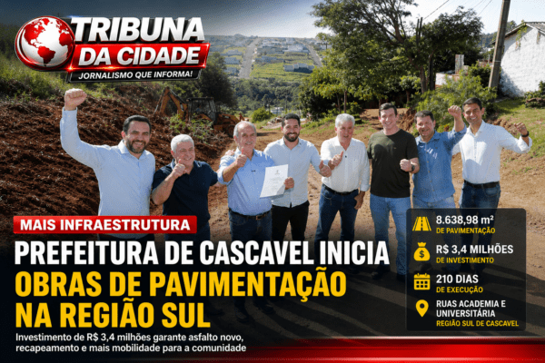 MAIS INFRAESTRUTURA | Prefeitura de Cascavel inicia obras de pavimentação na região Sul com investimento de R$ 3,4 milhões