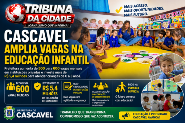 MAIS EDUCAÇÃO | Cascavel amplia vagas na educação infantil e reforça atendimento à primeira infância