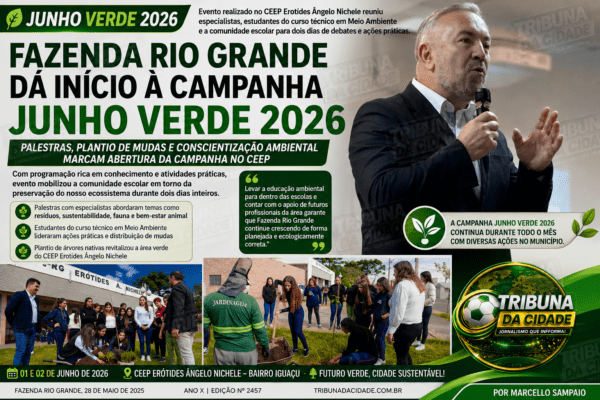 Junho Verde 2026 é lançado em Fazenda Rio Grande com palestras, plantio de mudas e mobilização estudantil